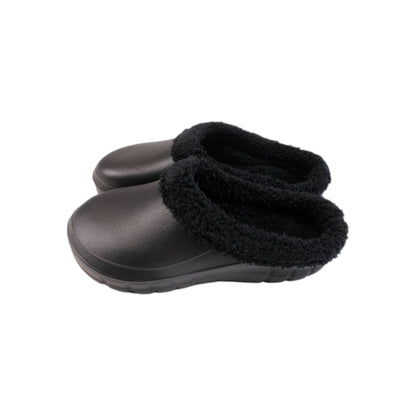 Damen Clogs » Hausschuhe mit Teddy Kunstfell » Damenschuhe » gefütterte Slipper » Winter & Herbst Garten Schuhe