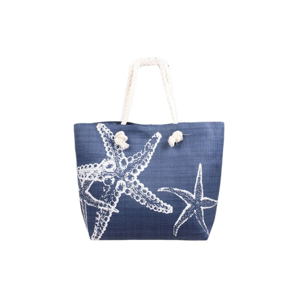 XL Strandtasche » Maritim All Blue Design » große Handtasche ca. 55x40x23cm » Maritime Schultertasche » Badetasche mit Reißverschluss