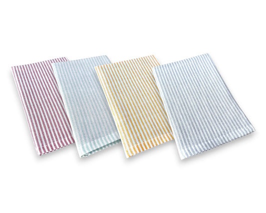 4er-Pack Servietten Set » 40 x 40 cm Stoffservietten mit Glitzer Streifen » elegante Tischservietten aus Baumwolle » wiederverwendbare Tücher für Hochzeit, Feier & Gastronomie
