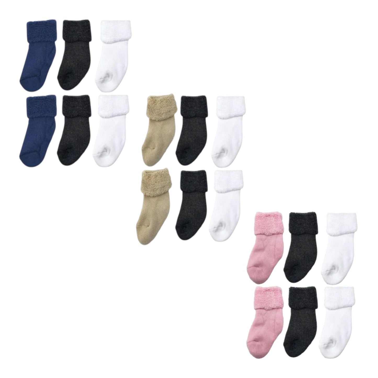 Erstlings Söckchen 3er Pack » Socken Vollfrottee » 3 Paar Babysocken » Söckchen für Neugeborene