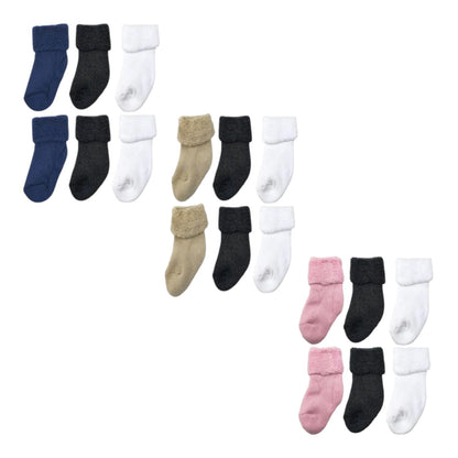 Erstlings Söckchen 3er Pack » Socken Vollfrottee » 3 Paar Babysocken » Söckchen für Neugeborene