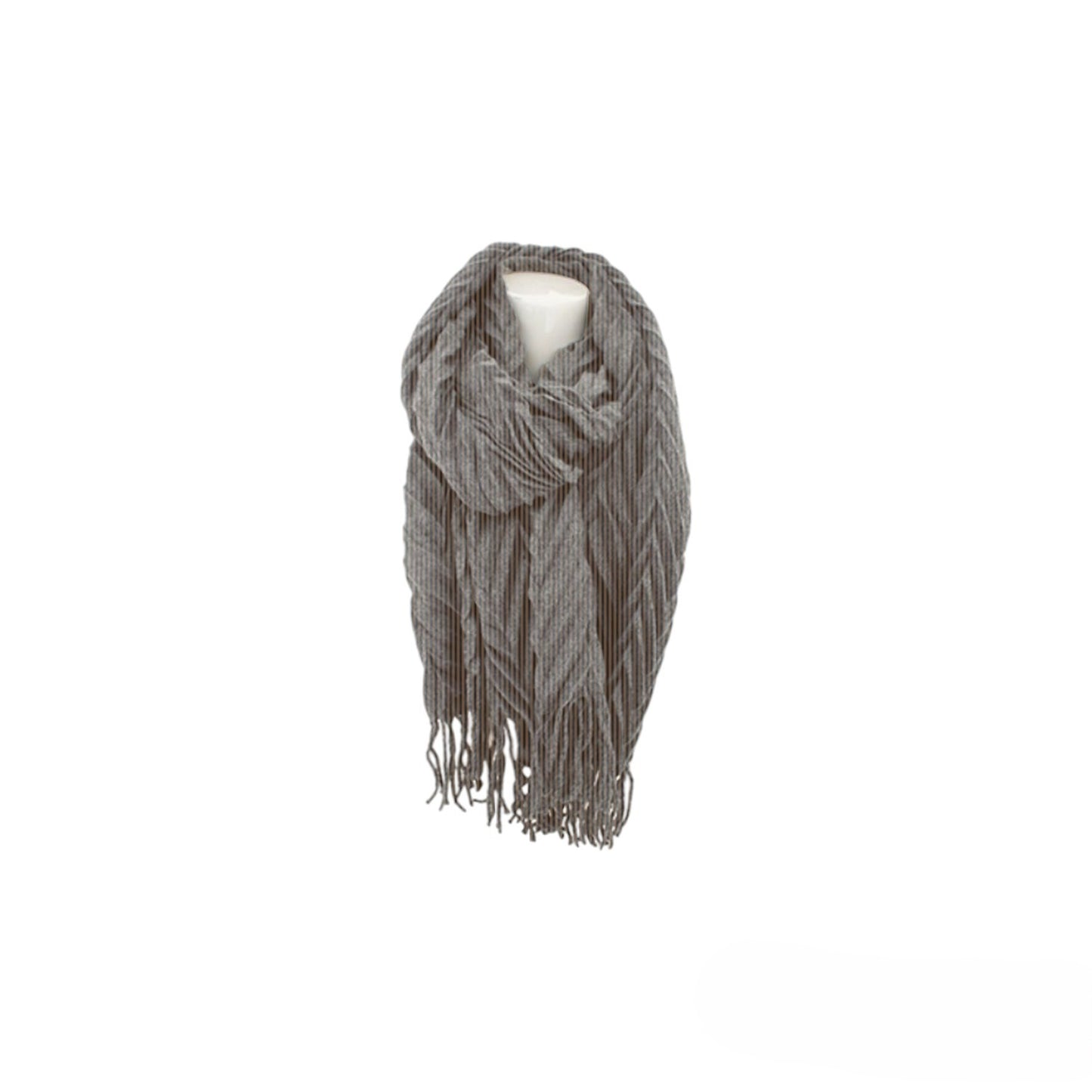 Winter Damen Schal » Fransenschal 220 x 72 cm » Damenschal in Faltenoptik » Winterschal Soft Cashmera Plissee
