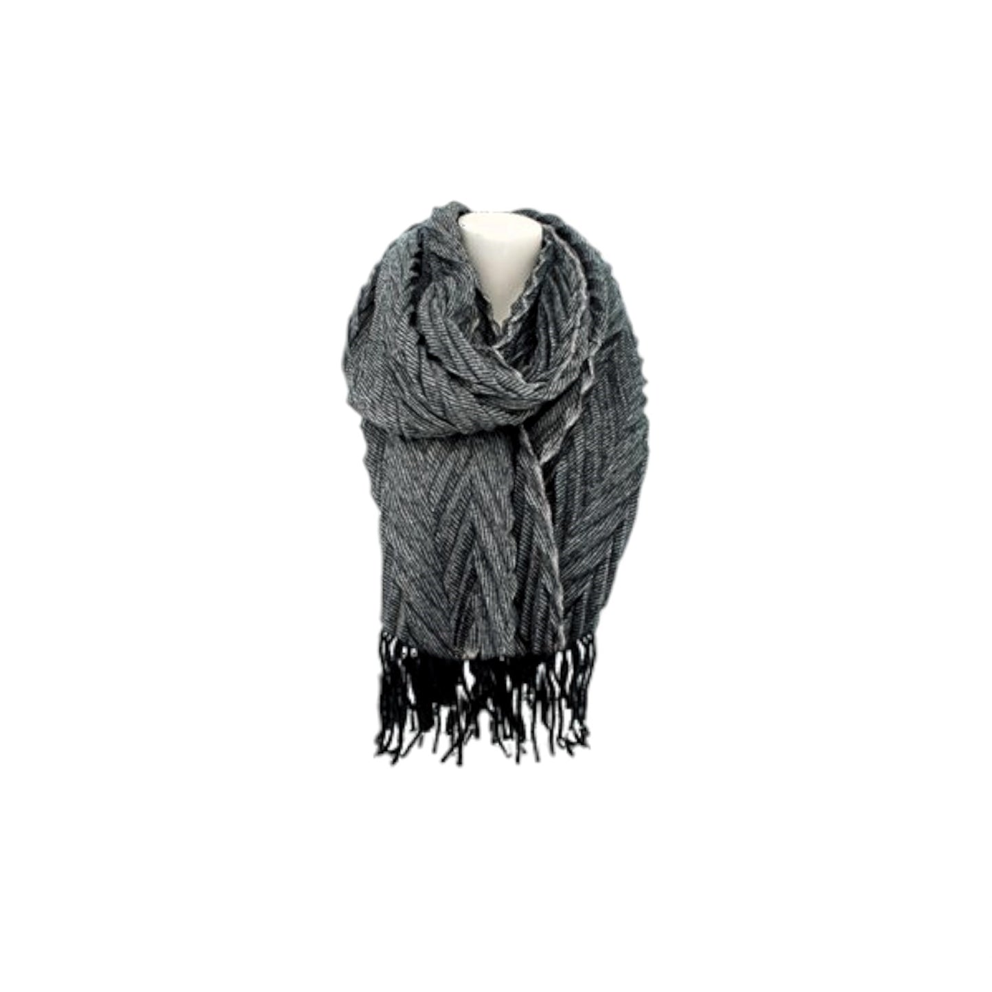 Winter Damen Schal » Fransenschal 220 x 72 cm » Damenschal in Faltenoptik » Winterschal Soft Cashmera Plissee