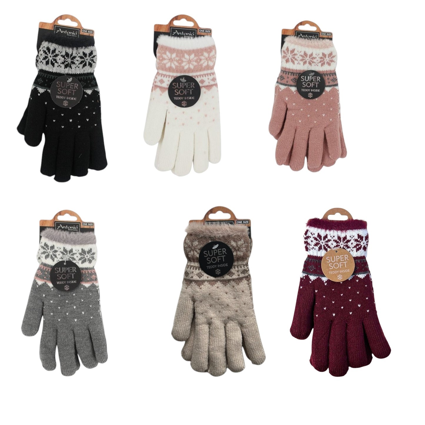Winter Damen Handschuhe Schneeflocke » günstige Fingerhandschuhe » Winterhandschuhe » Strickhandschuhe One Size