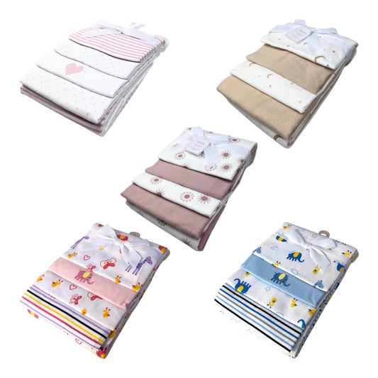 4er Pack Moltontücher » Geschenkset » Baby Spucktuch 76 x 76 cm » Wickelunterlage aus Baumwolle » leichte Decke & Stilltuch » Baby Starter-Set
