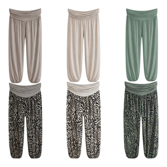 Damen Haremshose » Wellness Leggings » bequeme Freizeithose » Damen Sommerhose & Stoffhose » für Freizeit & Alltag