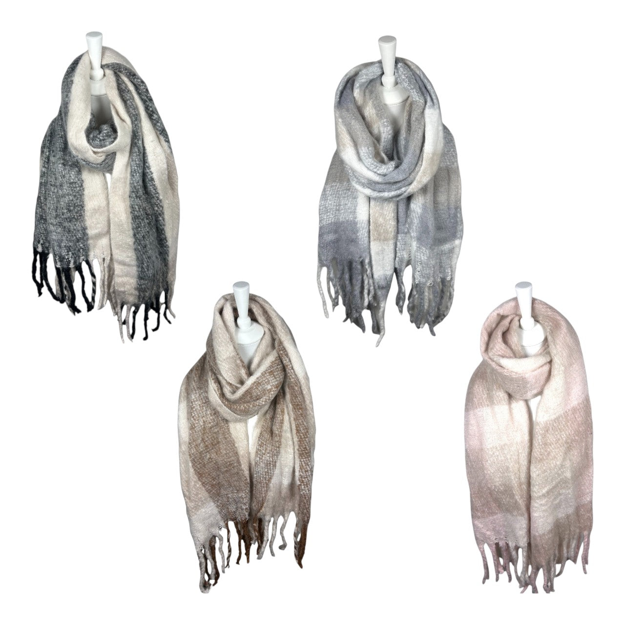 Winter Damen Schal » Winterschal Dreads Faith » warmer Damenschal mit Fransen » Winter Volumen Schal 180x50cm