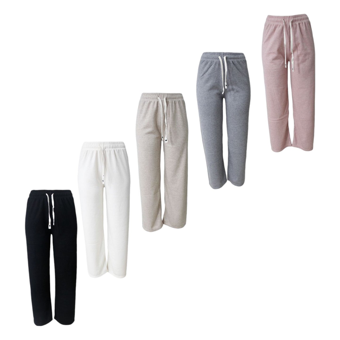 Damen Jogginghose mit Streifen » Gerippte Damenhose » weiche, bequeme Freizeithose » Damen Sommerhose & Stoffhose » für Freizeit, Sport & Alltag