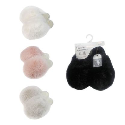 Fluffy Damen Hausschuhe mit Fell » Damenschuhe mit Kunstfell » Flauschige Schlappen » warme Pantoffeln mit Kunstpelz