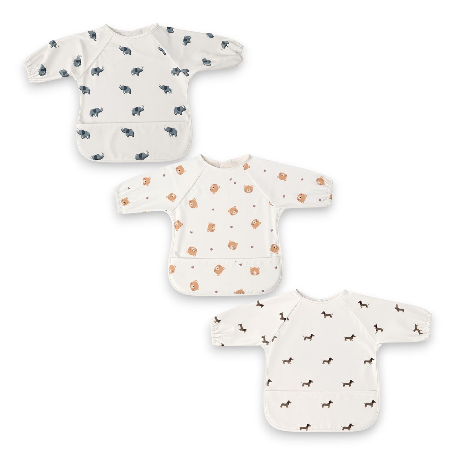 Ärmellätzchen » Baby-Lätzchen mit Ärmeln und Auffangschutz » Schlabberlätzchen mit niedlichem Tier Design » Baby & Kleinkind Schlabberlatz » Wasserabweisend