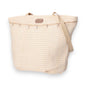 Damen Bast Tasche L » Umhängetasche ca. 40x32cm » sommerliche Tasche » Handtasche mit kleinen Muscheln