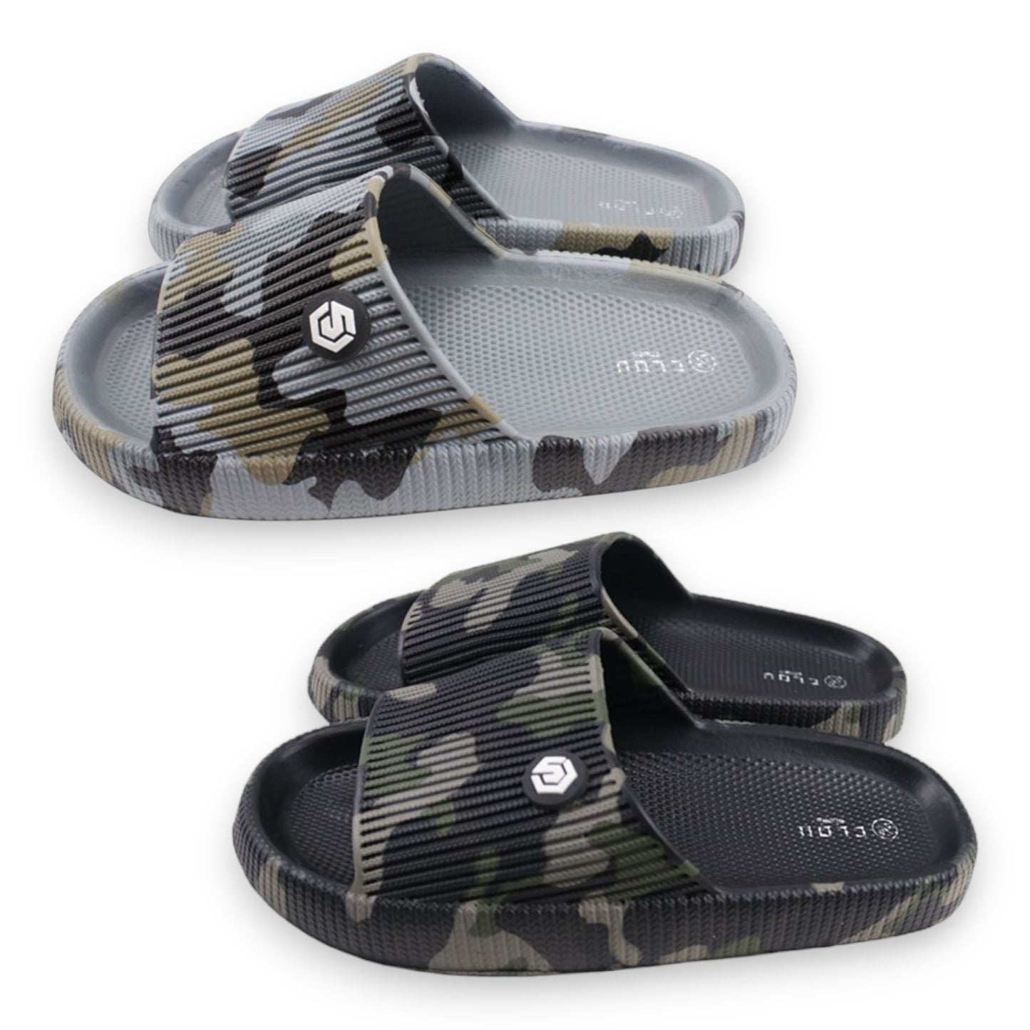 Herren Badelatschen Camouflage » günstige Herrenschuhe » Badeschlappen mit Tarnmuster » Sommer Sandalen, Badeschuhe & Garten Schuhe