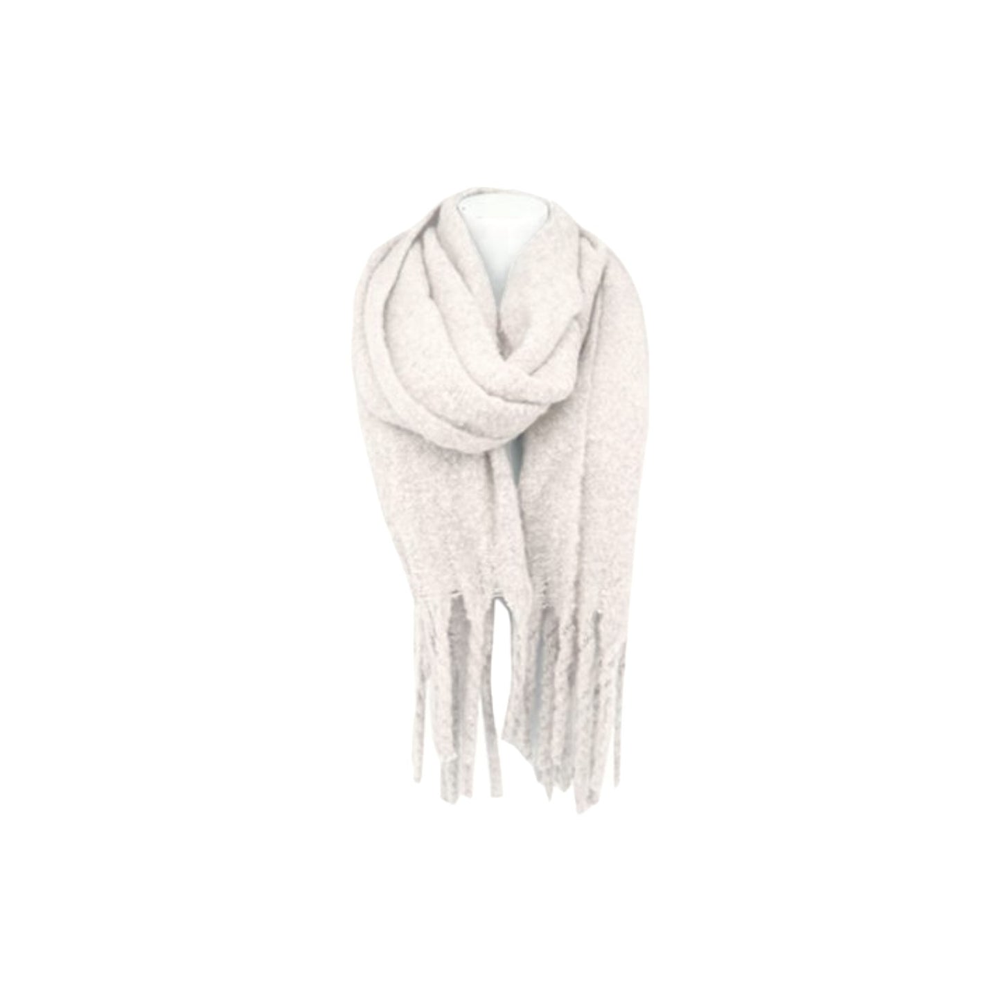 Winter Damen Schal » Winterschal Dread Style » Winterfarben » Fransenschal 187 x 50 cm » warmer Damenschal mit dicken Fransen » Hohes Volumen