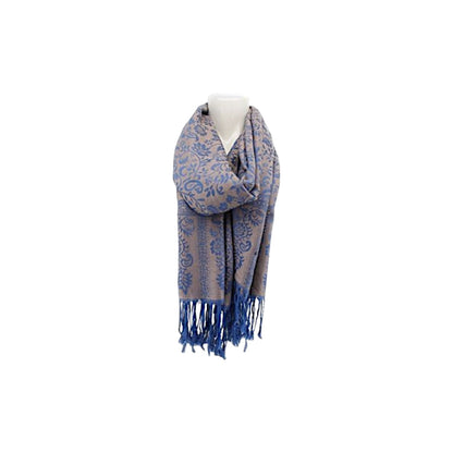 Damen Winter Schal » Winterschal 175 x 70 cm » Fransenschal mit Paisleymuster » Blumen Muster » seidig weich