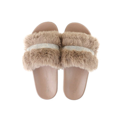 Damen Hausschuhe mit Fell » Damenschuhe mit Kunstfell » Badeschuhe » Sommer Badelatschen » Schlappen & Garten Schuhe » Pantoffeln mit Kunstpelz