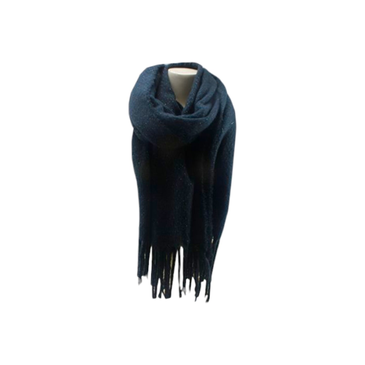 Winter Damen Schal » Winterschal Cashmera Soft Lurex » Fransenschal 180 x 60 cm » warmer Damenschal mit Fransen & feinen Glitzerfäden