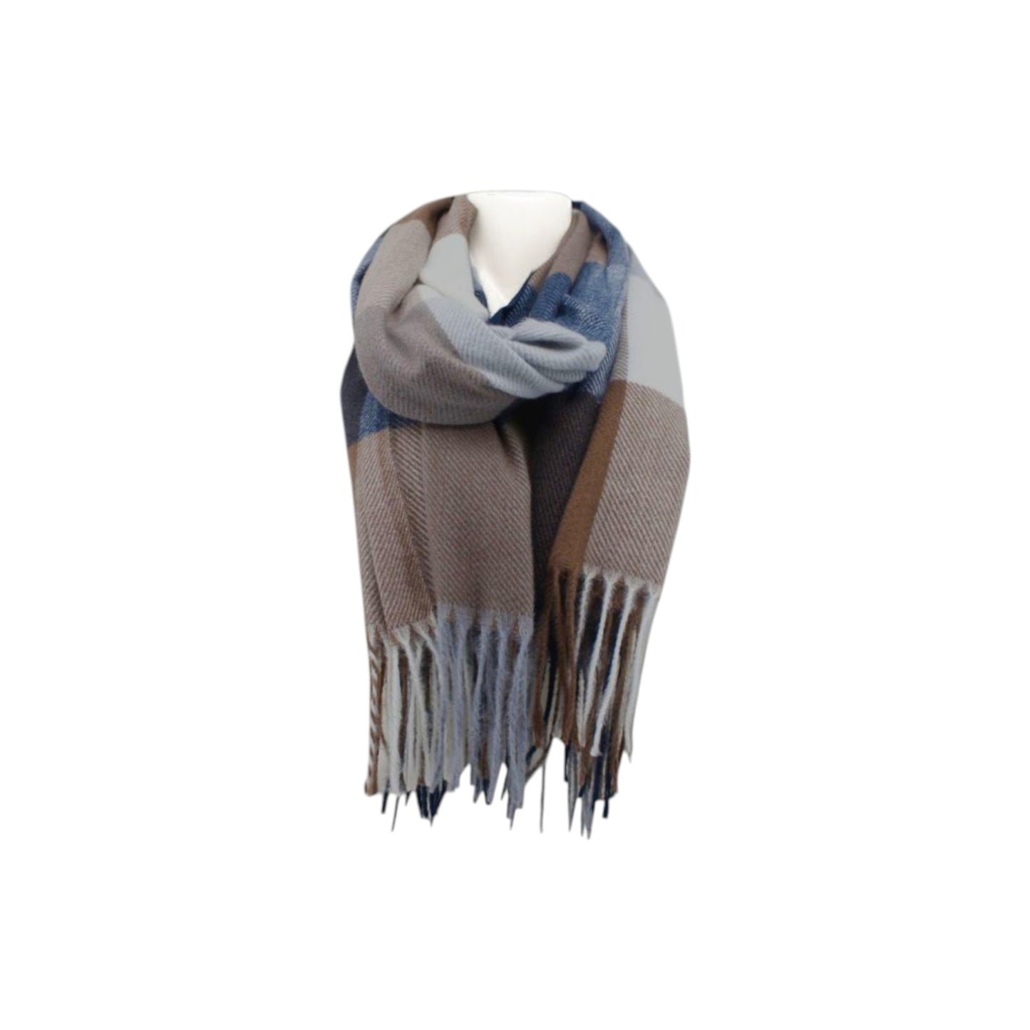 Winter Damen Schal » Cashmera Soft » Winterschal Karo Muster » Damenschal » Fransenschal 180 x 65 cm