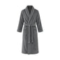 Premium Bademantel Eden » weiches Korallenfleece 350 g/m² » langer Saunamantel mit aufgesetzten Taschen » Morgenmantel 116 cm lang » unisex in Grau