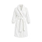 Premium Damen Bademantel Eden » Damenbademantel » dichtes Korallenfleece 350 g/m² » Saunamantel mit Taschen und Ärmelbündchen » Frauen Morgenmantel 96 cm lang » cremeweiß