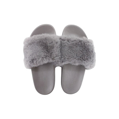 Damen Hausschuhe mit Fell » Damenschuhe mit Kunstfell » Badeschuhe » Sommer Badelatschen » Schlappen & Garten Schuhe » Pantoffeln mit Kunstpelz