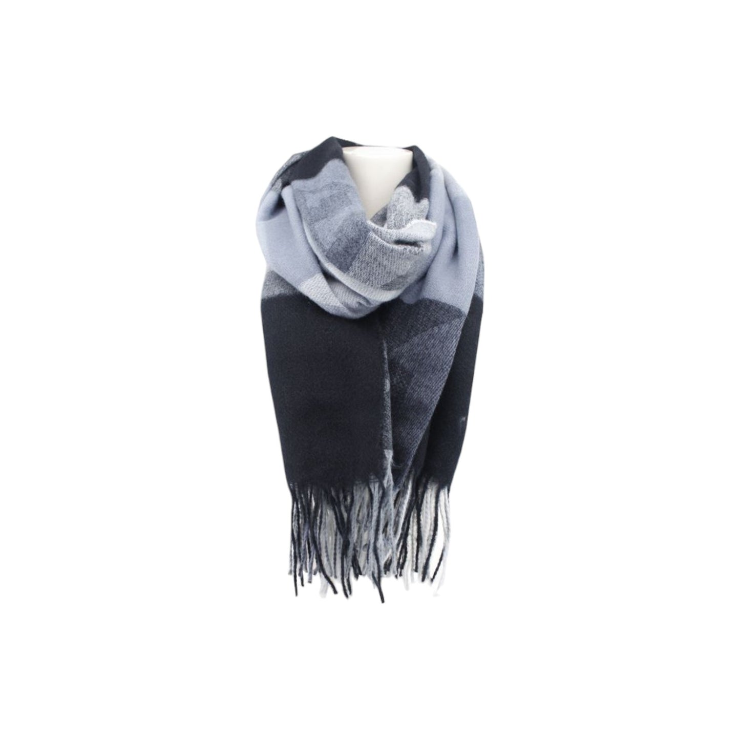 Winter Damen Schal » Cashmera Soft » Winterschal Karo Muster » Damenschal » Fransenschal 180 x 65 cm