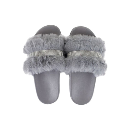 Damen Hausschuhe mit Fell » Damenschuhe mit Kunstfell » Badeschuhe » Sommer Badelatschen » Schlappen & Garten Schuhe » Pantoffeln mit Kunstpelz