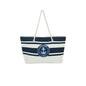 XXL Strandtasche » Maritime Streifen und Anker in blau/weiß » große Familien Handtasche ca. 66 x 40 cm » Maritim Optik Tasche » Badetasche mit Reißverschluss