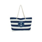 XXL Strandtasche » Maritime Streifen und Anker in blau/weiß » große Familien Handtasche ca. 66 x 40 cm » Maritim Optik Tasche » Badetasche mit Reißverschluss