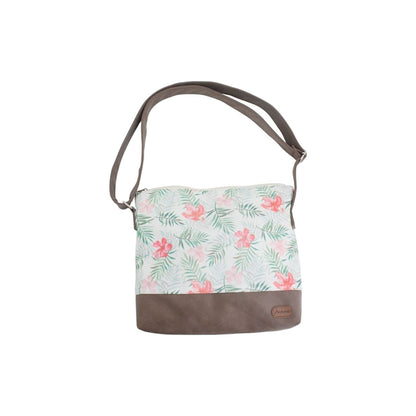 Damen Schulter Tasche » Tropische Blumen » Mädchen Umhängetasche » 28 x 32 cm » Damen Handtasche » leichte Tasche mit Reißverschluss und Schultergurt