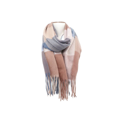 Winter Damen Schal » Cashmera Soft » Winterschal Karo Muster » Damenschal » Fransenschal 180 x 65 cm