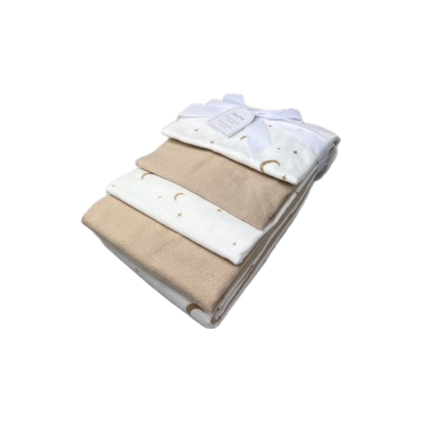 4er Pack Moltontücher » Geschenkset » Baby Spucktuch 76 x 76 cm » Wickelunterlage aus Baumwolle » leichte Decke & Stilltuch » Baby Starter-Set