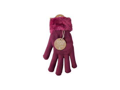 Gefütterte Damen Strickhandschuhe » Teddy Winterhandschuhe » Fingerhandschuhe Super Soft