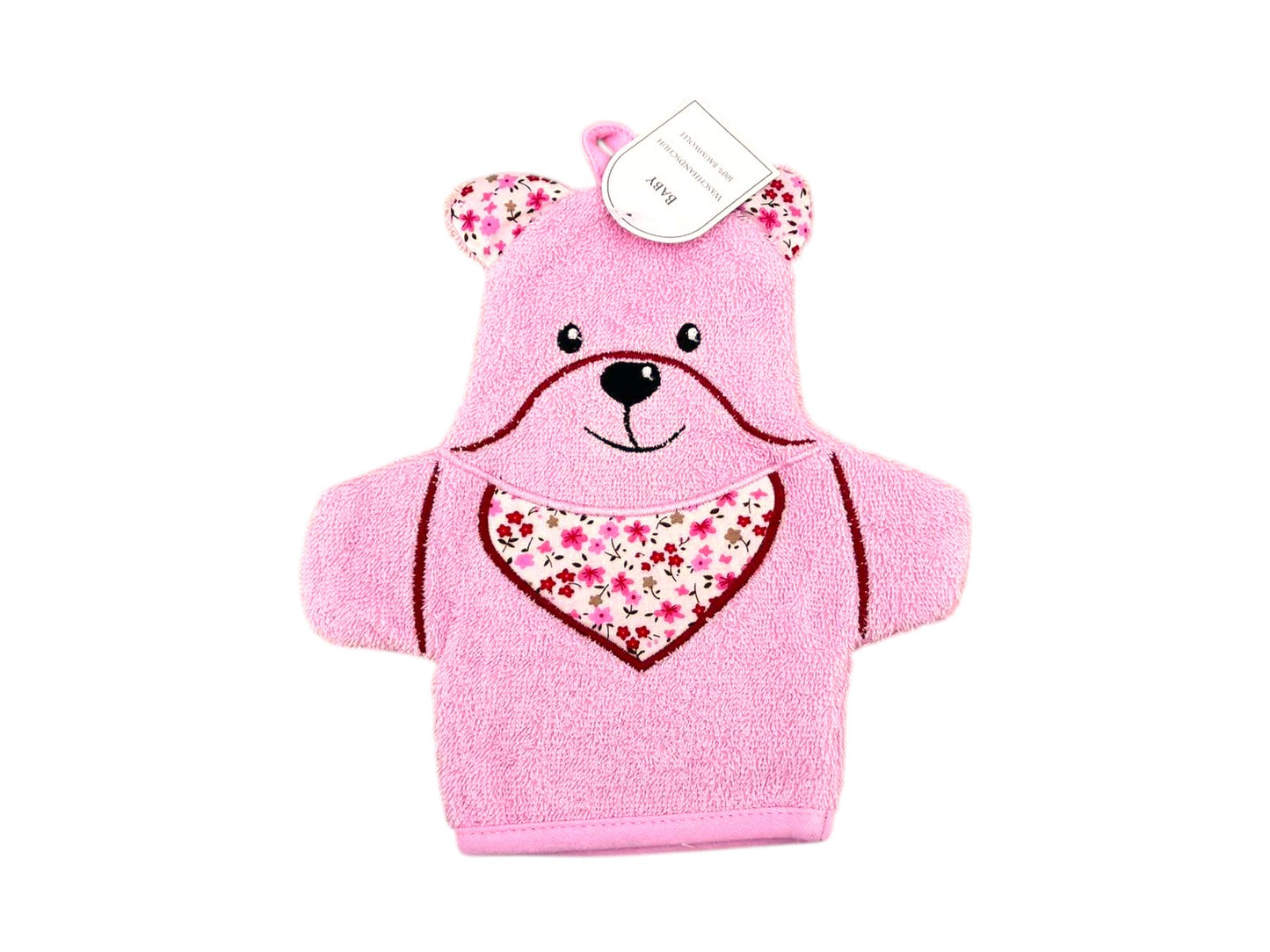 Baby Waschhandschuh Bär » Kinder Waschlappen Frottee » ca. 22x 15 cm reine Baumwolle » Wasch Handschuh