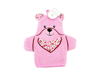 Baby Waschhandschuh Bär » Kinder Waschlappen Frottee » ca. 22x 15 cm reine Baumwolle » Wasch Handschuh