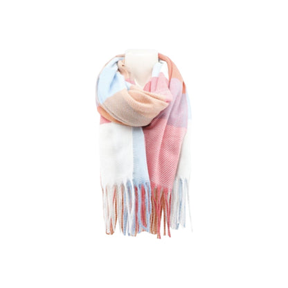 Winter Damen Schal » Cashmera Soft » Winterschal Karo Muster » Damenschal » Fransenschal 180 x 65 cm