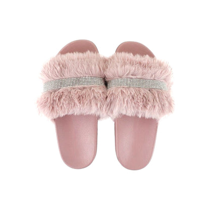 Damen Hausschuhe mit Fell » Damenschuhe mit Kunstfell » Badeschuhe » Sommer Badelatschen » Schlappen & Garten Schuhe » Pantoffeln mit Kunstpelz