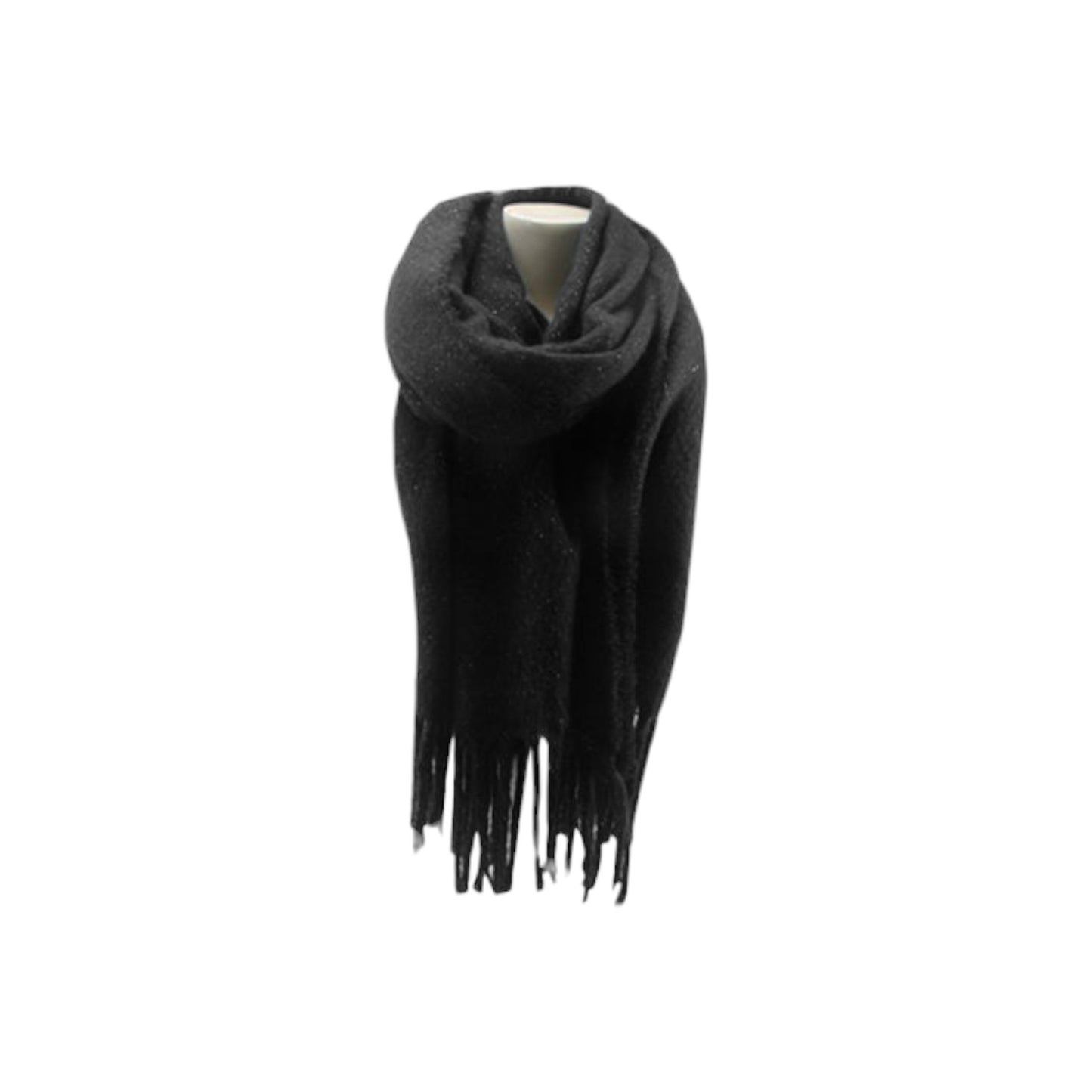 Winter Damen Schal » Winterschal Cashmera Soft Lurex » Fransenschal 180 x 60 cm » warmer Damenschal mit Fransen & feinen Glitzerfäden