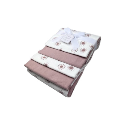 4er Pack Moltontücher » Geschenkset » Baby Spucktuch 76 x 76 cm » Wickelunterlage aus Baumwolle » leichte Decke & Stilltuch » Baby Starter-Set