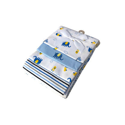 4er Pack Moltontücher » Geschenkset » Baby Spucktuch 76 x 76 cm » Wickelunterlage aus Baumwolle » leichte Decke & Stilltuch » Baby Starter-Set