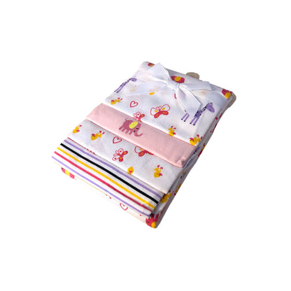 4er Pack Moltontücher » Geschenkset » Baby Spucktuch 76 x 76 cm » Wickelunterlage aus Baumwolle » leichte Decke & Stilltuch » Baby Starter-Set
