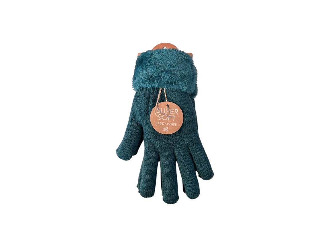 Gefütterte Damen Strickhandschuhe » Teddy Winterhandschuhe » Fingerhandschuhe Super Soft