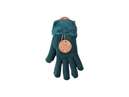Gefütterte Damen Strickhandschuhe » Teddy Winterhandschuhe » Fingerhandschuhe Super Soft