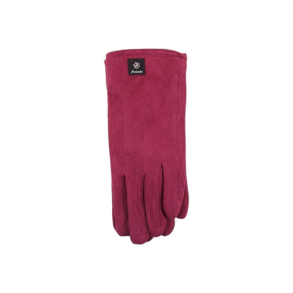 Gefütterte Winter Damen Handschuhe » Winterhandschuhe Suede mit Teddy Innenfutter » Fingerhandschuhe mit Touchfunktion