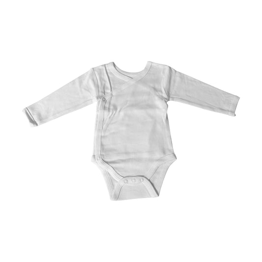 Neugeborenen Body Langarm » Baby Langarmbody Weiß » Wickelbody 3er Pack » Strampelanzug / Strampler